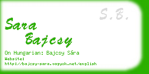 sara bajcsy business card